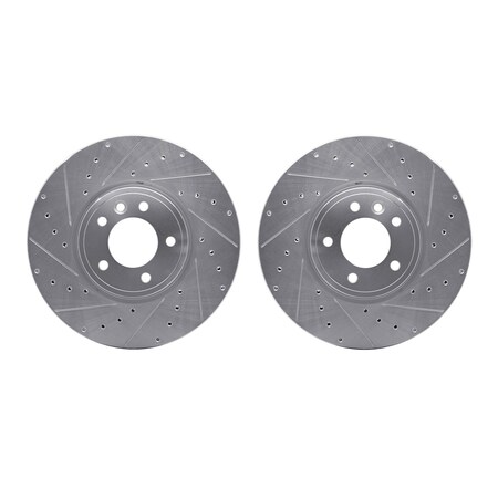 Dynamic Friction Co Rotors-Drilled and Slotted-SilverZinc Coated, 7002-11005 7002-11005